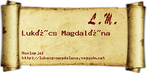 Lukács Magdaléna névjegykártya